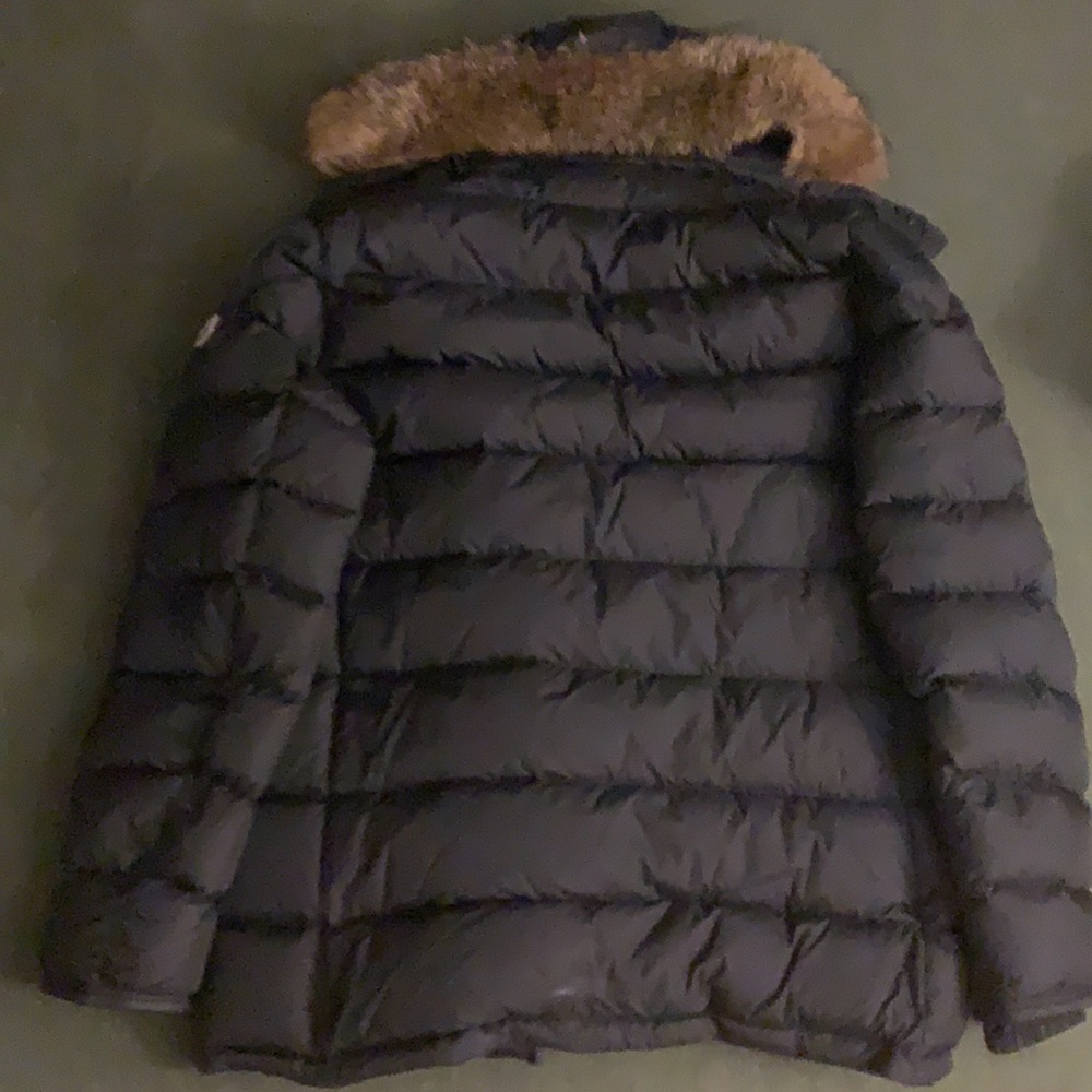 Moncler Cluny Coyote Fur-Trim Nylon Down Parka - Picture 4 of 6